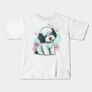 Valentines sheepadoodle pup - a Furr-fect valentine gift for your dog-loving pet lover Kids T-Shirt